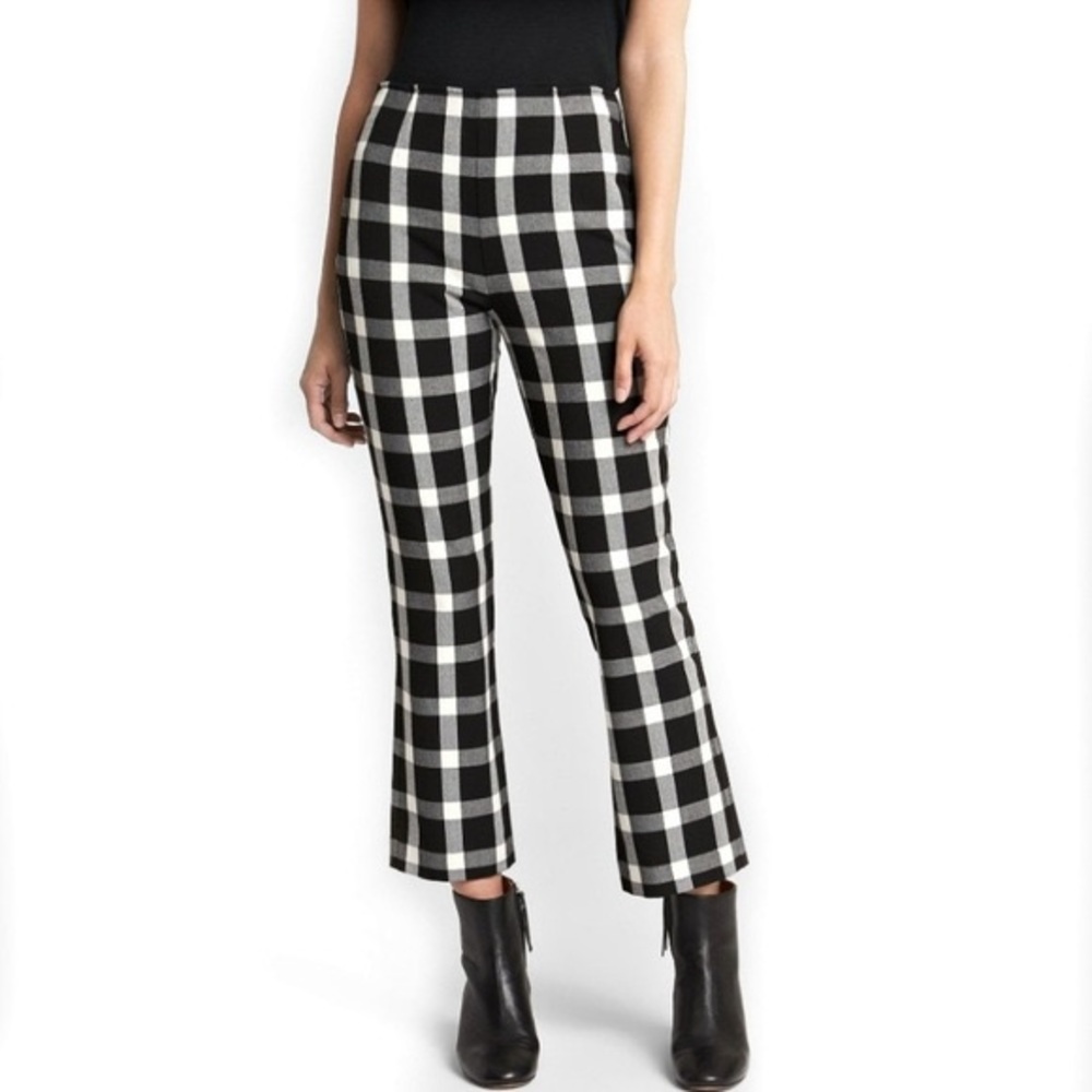 Gap Petite Check Crop Flare Pants